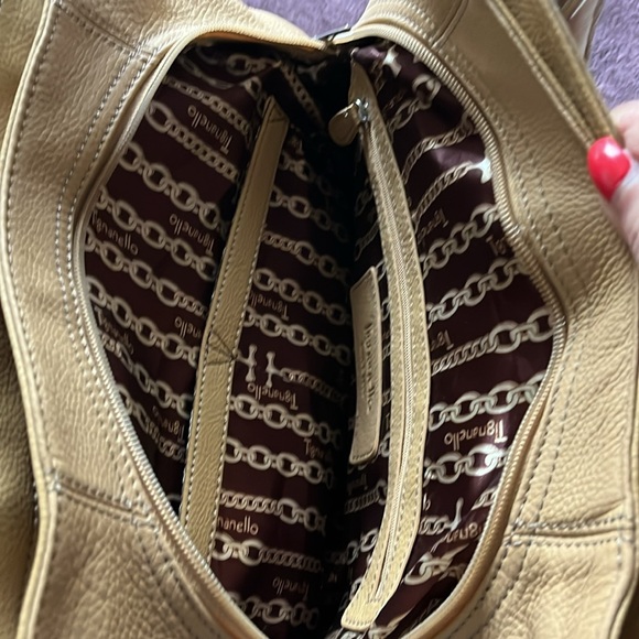 Beige Tignanello satchel purse. - Picture 2 of 5